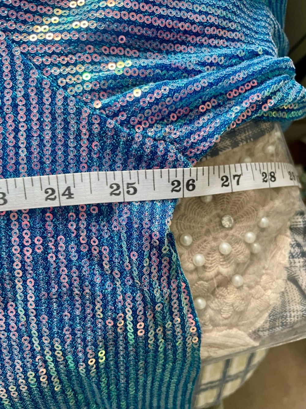 POL Sequin Long Sleeve Top – Blue Ocean (Large) New - Picture 8 of 11